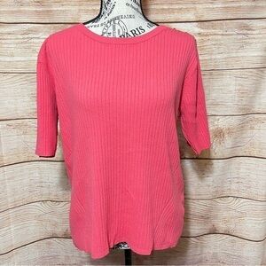 New York & Company‎ Ribbed Short Sleeve Sweater Size XL
